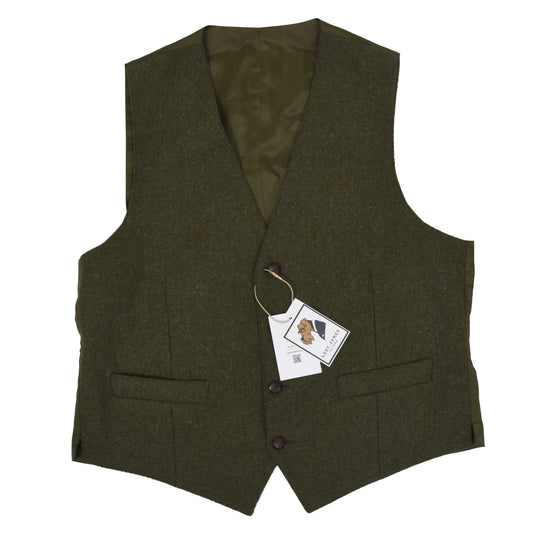 Walbusch Harris Tweed Waistcoat Size 52 - Green
