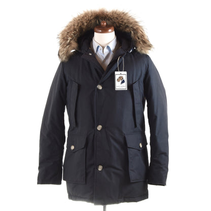 Woolrich Coyote Fur-Trimmed Down Parka Size M - Navy Blue