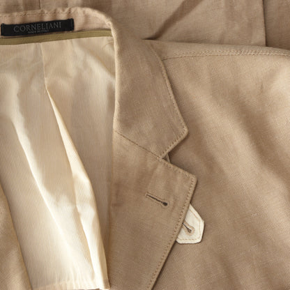 Corneliani ID Leinen/Baumwolle Jacke Größe 50 - Hellbraun/Beige