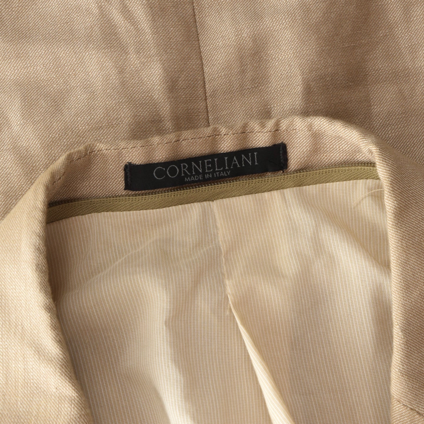 Corneliani ID Leinen/Baumwolle Jacke Größe 50 - Hellbraun/Beige