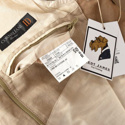 Corneliani ID Leinen/Baumwolle Jacke Größe 50 - Hellbraun/Beige