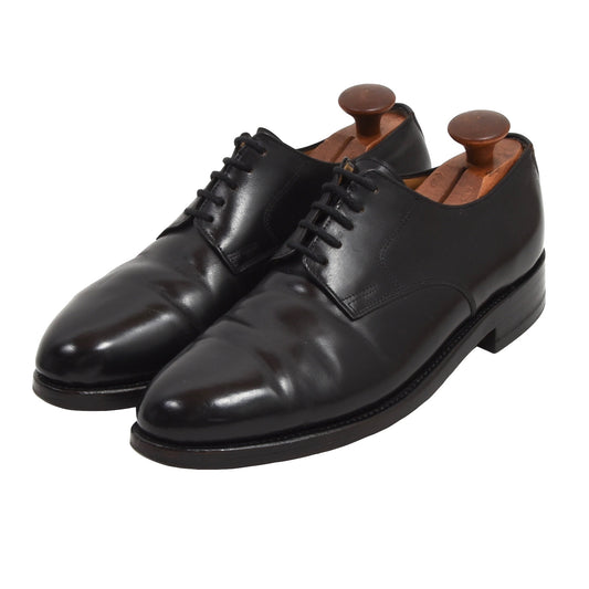 Maßgeschneiderte Shell Cordovan Plain Toe Blucher Schuhe - Schwarz