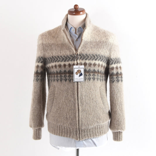 Alafoss Islandwolle Jacke Größe S - Beige-Grau