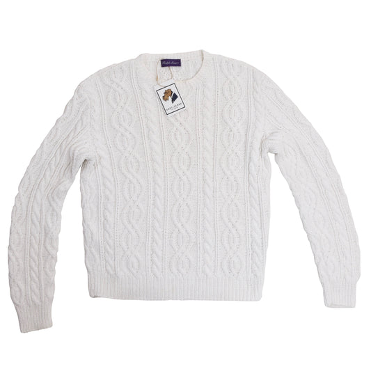 Ralph Lauren Purple Label Cableknit Sweater - White