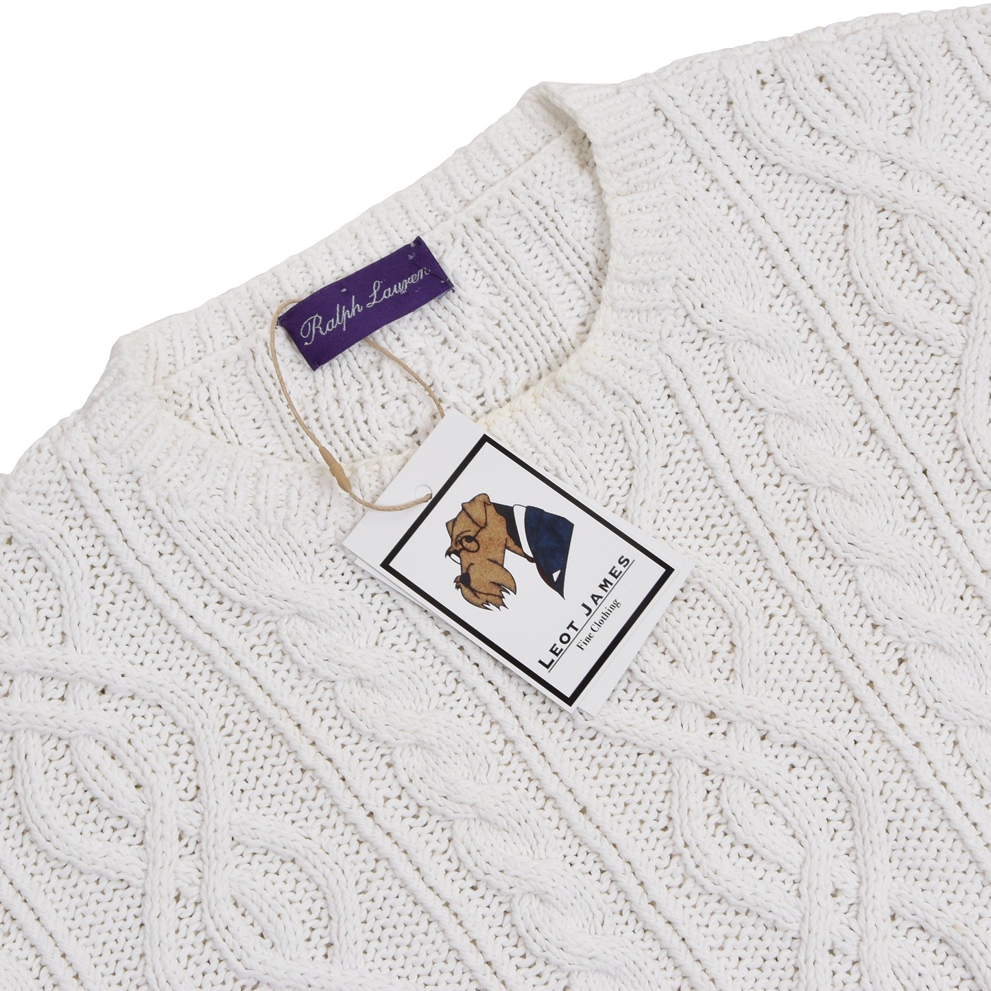 Ralph Lauren Purple Label Cableknit Sweater - White