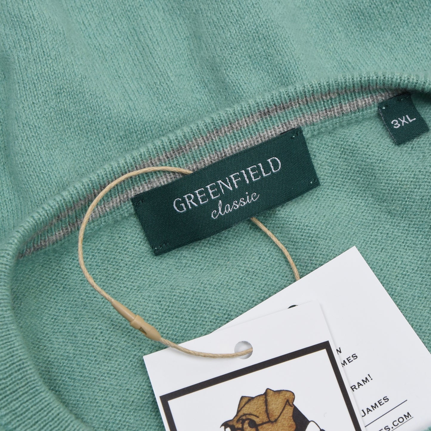 Greenfield Classic 100% Kaschmirpullover Größe 3XL - Seamfoam Green