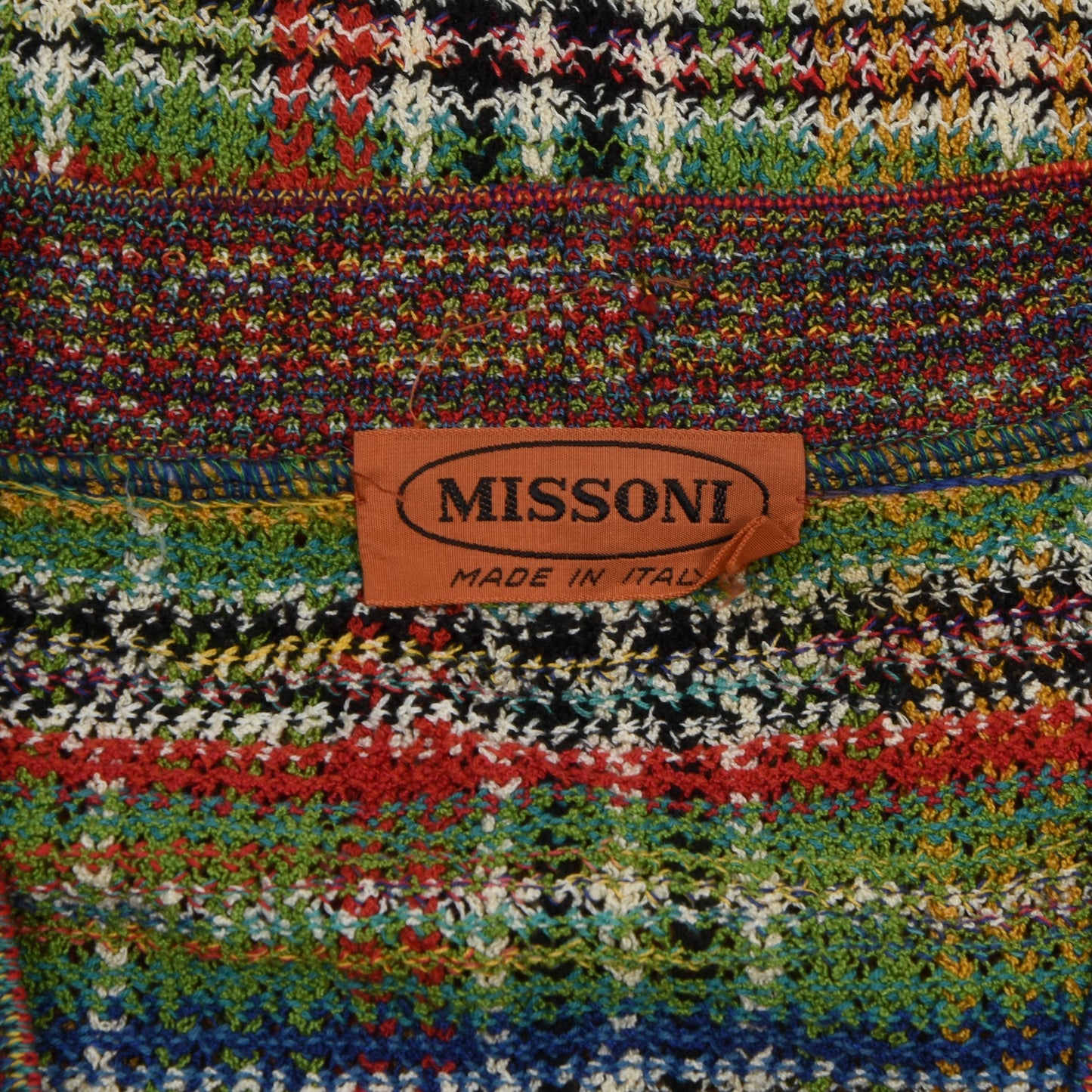 Vintage Missoni Cotton Cardigan Sweater Size 50 - Rainbow Plaid