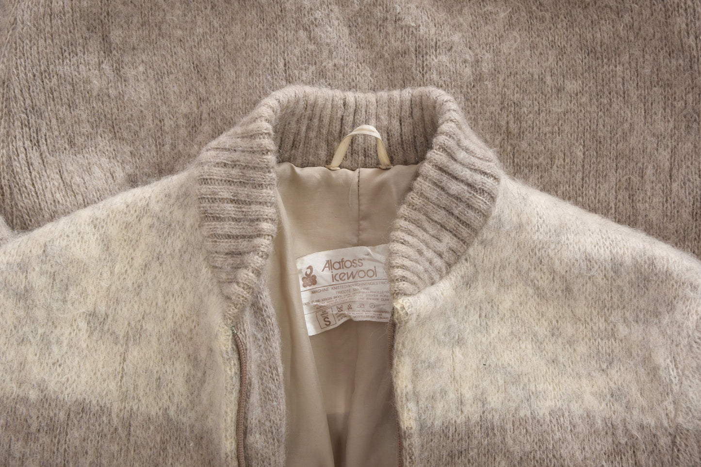 Alafoss Iceland Wool Jacket Size S - Beige-Grey