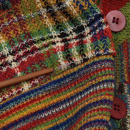 Vintage Missoni Strickweste aus Baumwolle, Größe 50 - Kariert, regenbogenfarben