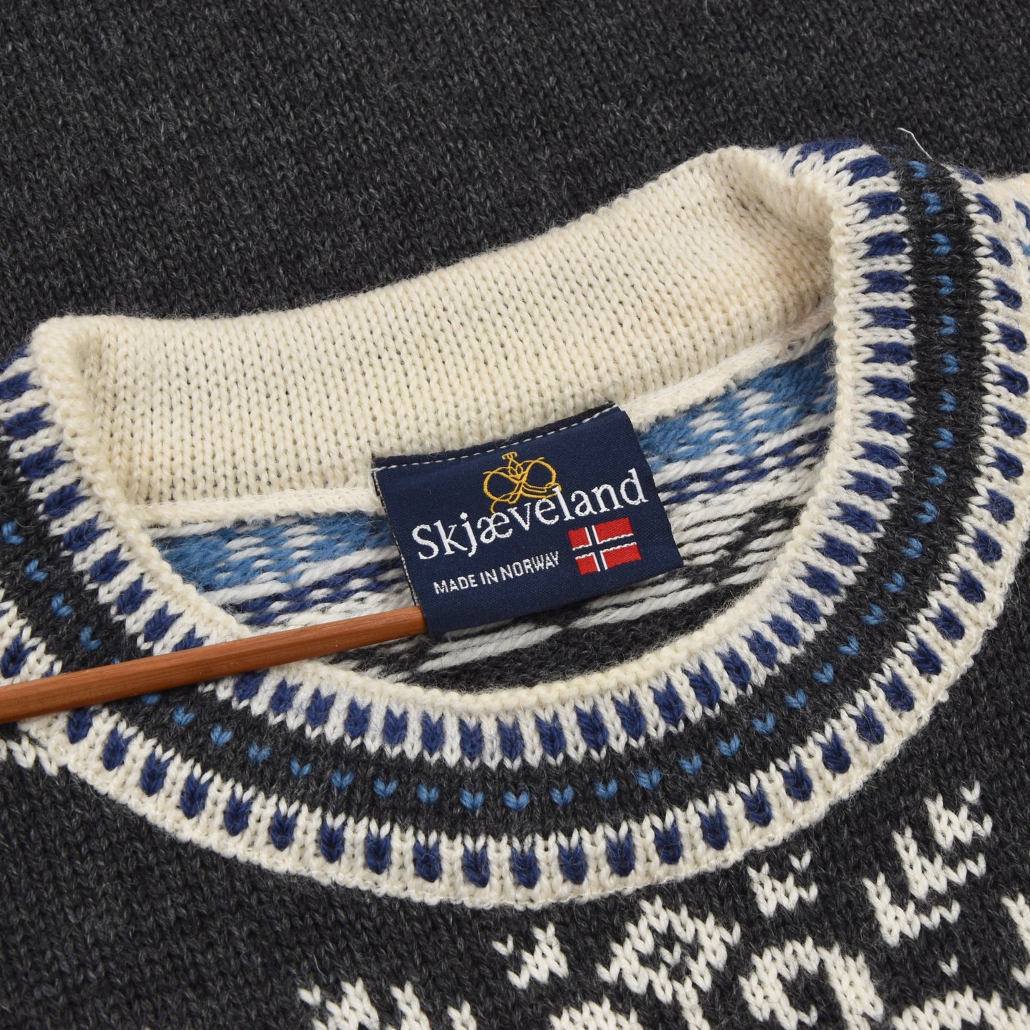 Skjaeveland Wool Norwegian Sweater Size XXL - Grey