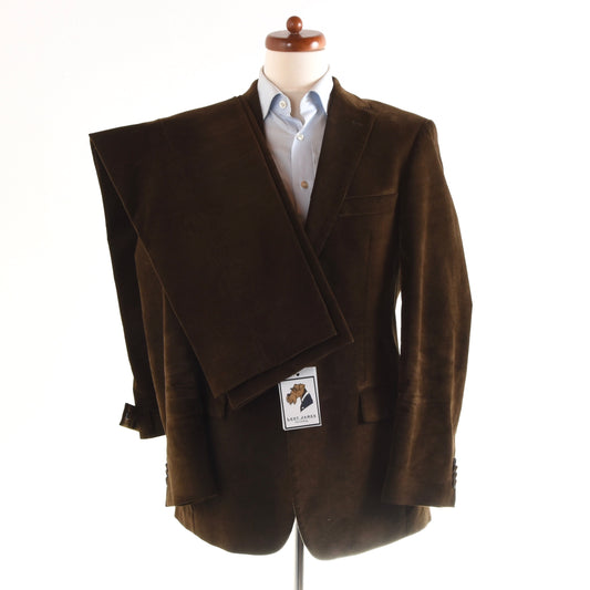 Hugo Boss Corduroy Suit Size 48 - Brown