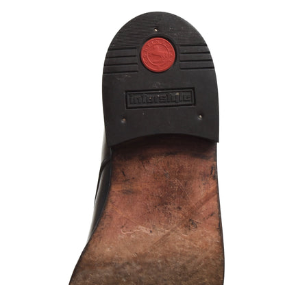 Bespoke Shell Cordovan Plain Toe Blucher Shoes - Black