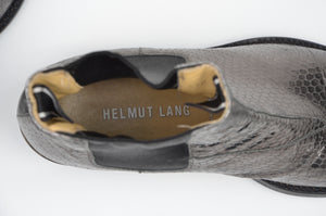 Helmut Lang Snakeskin Stiefel Größe 6,5 - Grau/Silber