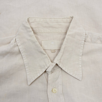 3x Etro Milano 100% Linen Shirts Size L ca. 65-66cm Chest - Yellow, Beige, Blue