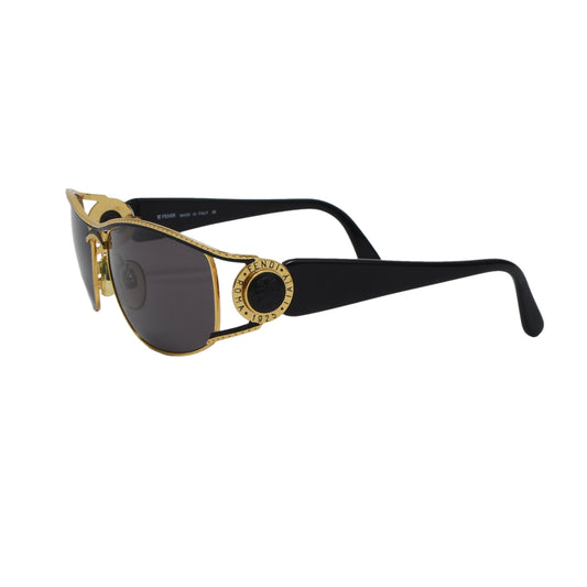 Vintage Fendi Sonnenbrillen Mod. 7025, Col. 103 - Gold & Schwarz