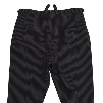 Vintage Bespoke Wool Stroller Pants - Black/Grey