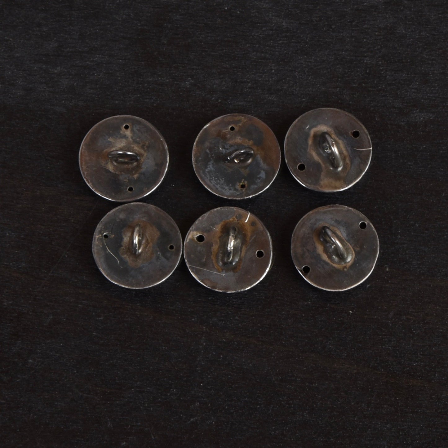 6x .835 Silver Trachten Buttons - ca. Ø12mm