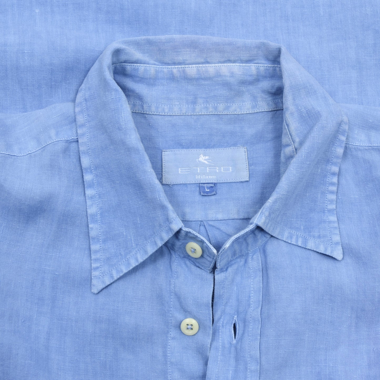 3x Etro Milano 100% Linen Shirts Size L ca. 65-66cm Chest - Yellow, Beige, Blue