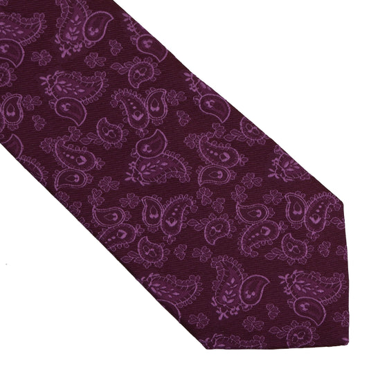 Isaia Napoli Paisley-Seidenkrawatte - Fuchsia