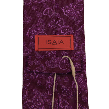 Isaia Napoli Paisley-Seidenkrawatte - Fuchsia