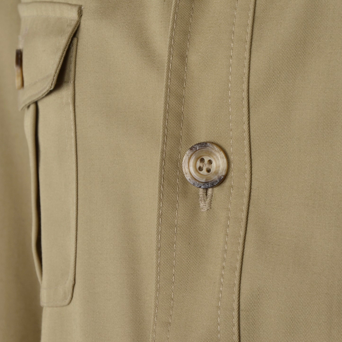 Vintage 60er Jahre Bücking Kompass Shirt-Jacke Größe 54 - Hellbraun