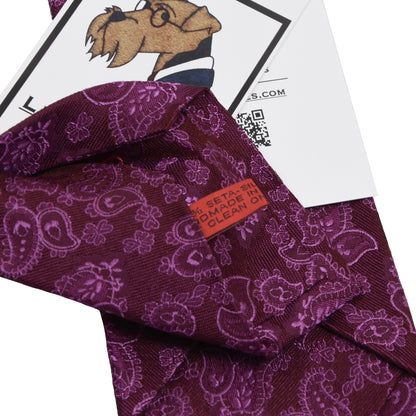 Isaia Napoli Paisley-Seidenkrawatte - Fuchsia