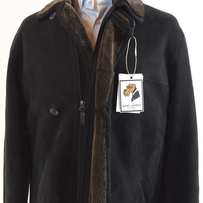 Ermenegildo Zegna Shearling Coat Size 50 - Black