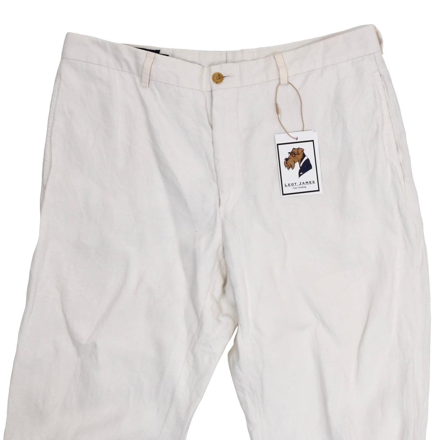 Polo Ralph Lauren Hose aus 100 % Leinen, Größe 34 – Weiß