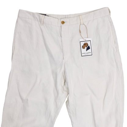 Polo Ralph Lauren Hose aus 100 % Leinen, Größe 34 – Weiß