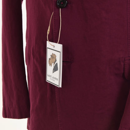 Burberry London Cotton/Linen Jacket Size 52 - Bright Plum