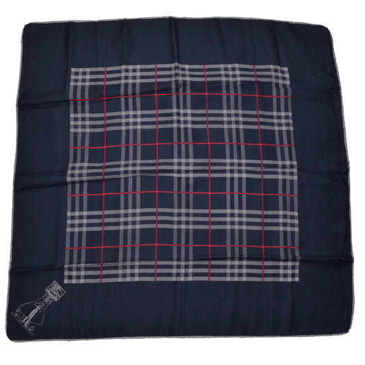 Burberrys Silk Scarf - Navy Novacheck