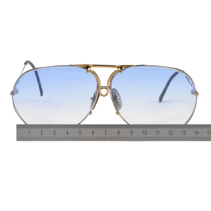 Vintage Porsche Design 5621 Sonnenbrille - Silber und Blau