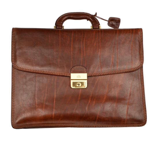 The Bridge Firenze Leather Briefcase/Business Bag - Brown 2