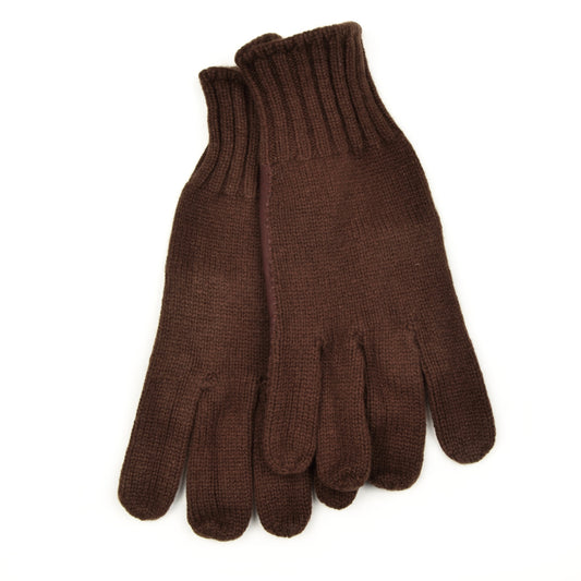 Cashmere Knit Gloves Size M - Chocolate