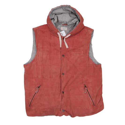 Gemelli Turzi Gilet/Hoodie aus Veloursleder Größe 58. Pink/Rot- Orange