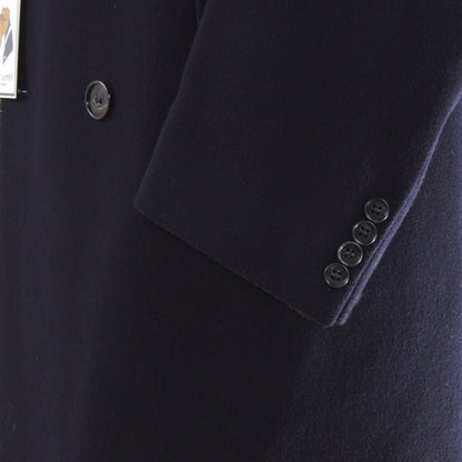 Classic Bugatti Double-Breasted Wool Coat - Navy Blue