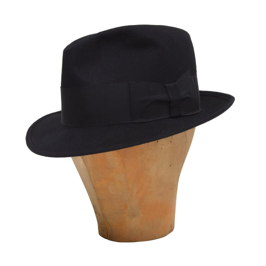 Vintage Borsalino Felt Hat 6cm Brim Size 56 - Buio