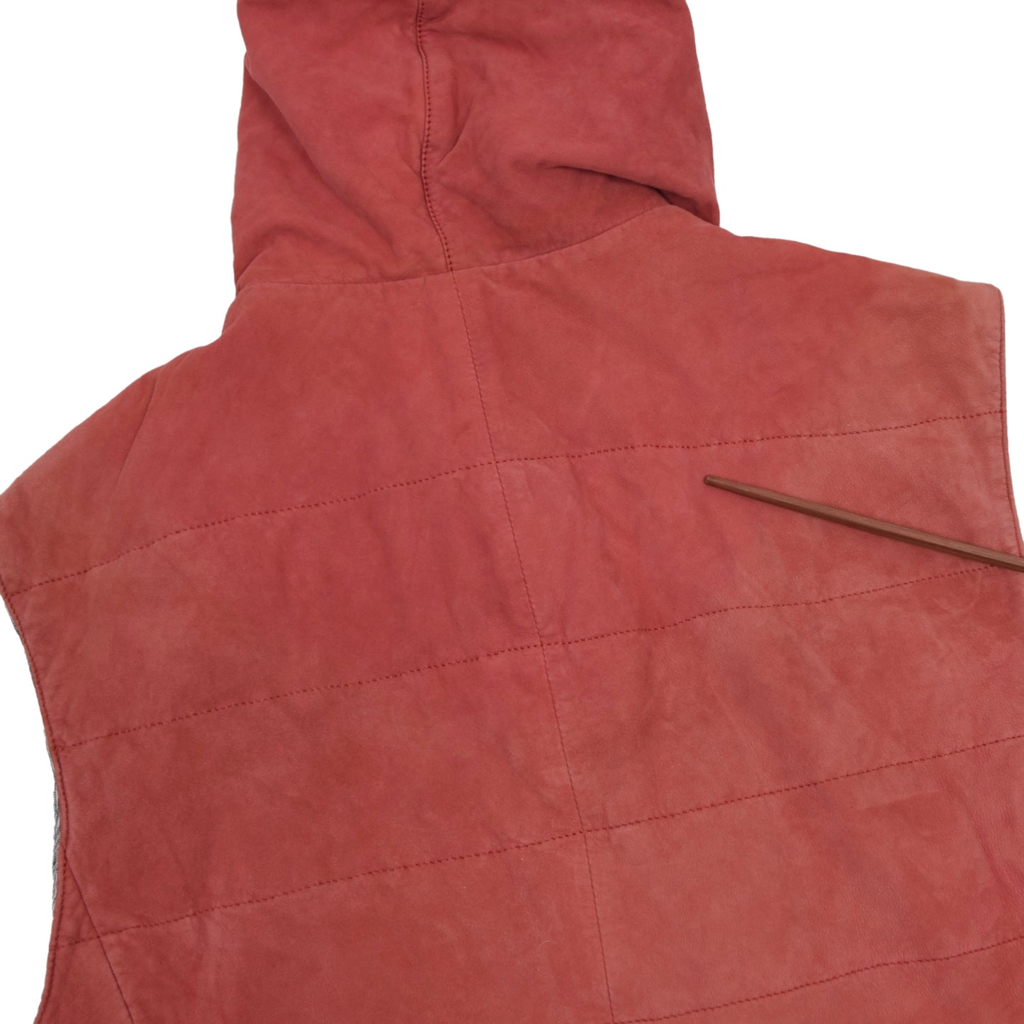 Gemelli Turzi Suede Leather Vest/Hoodie Size 58 - Pink/Red-Orange