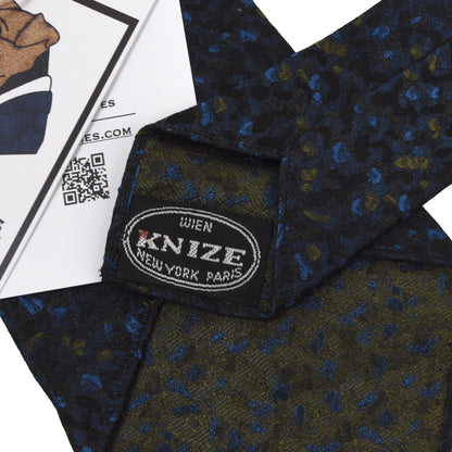 Knize Wien Unlined Silk Tie - Black & Blue