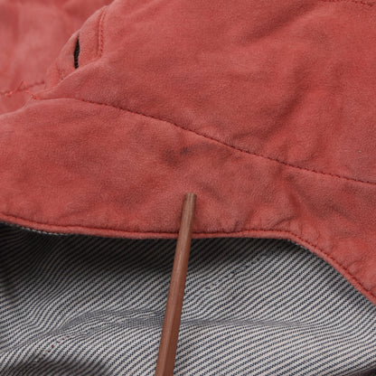 Gemelli Turzi Suede Leather Vest/Hoodie Size 58 - Pink/Red-Orange
