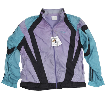 Vintage '90s Adidas Nylon Jacket - Black/Teal/Purple