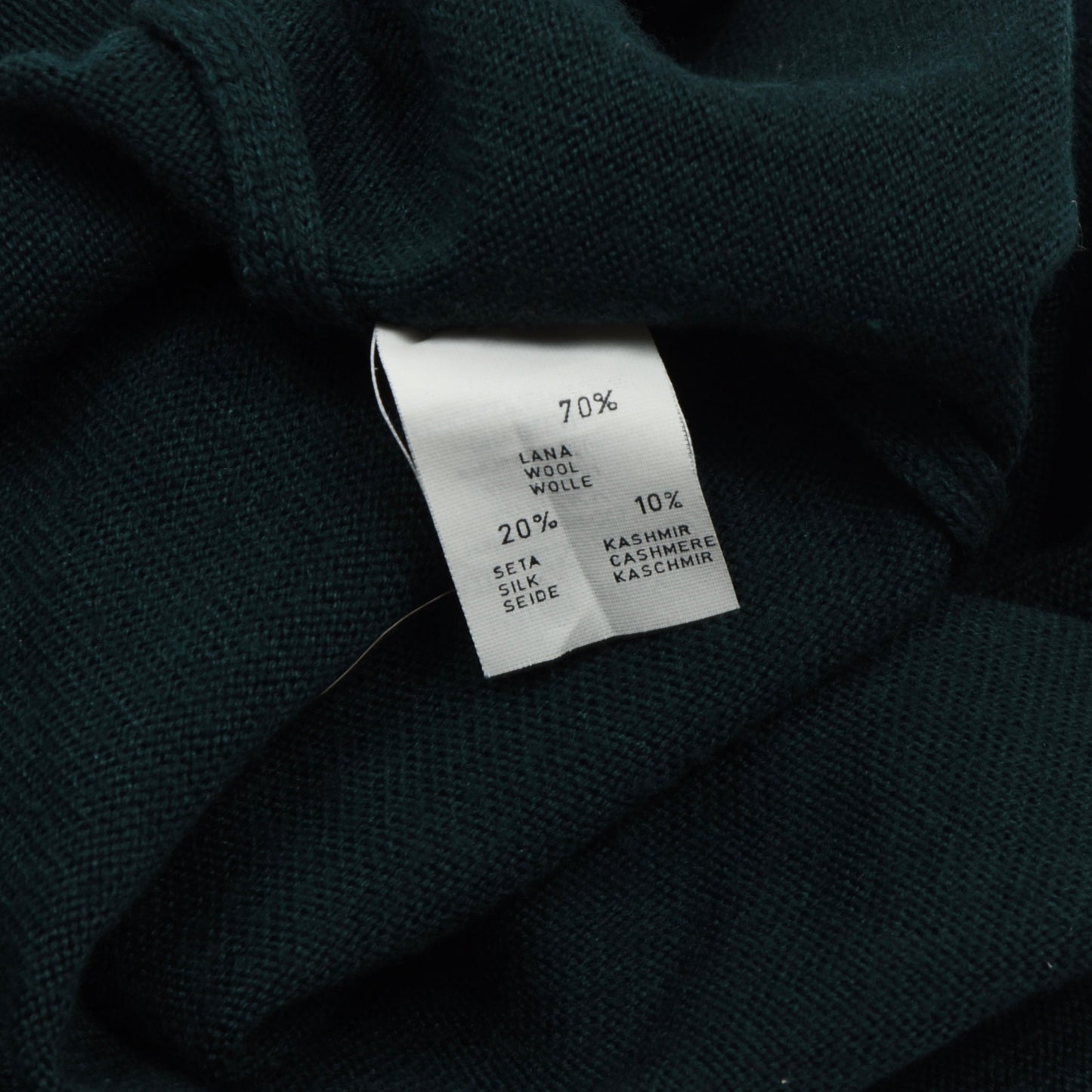 Gran Sasso Wool-Silk-Cashmere Turtleneck Sweater Size XXXL - Green