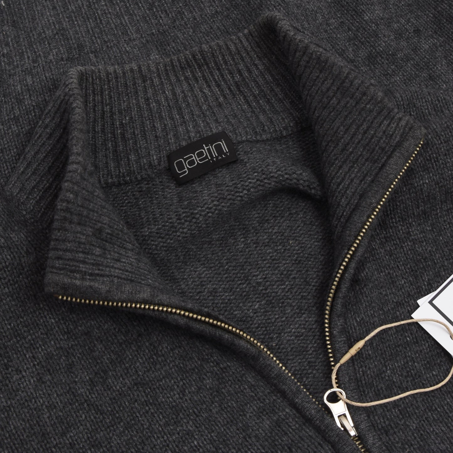 Gaetini 100% Cashmere Zip Sweater Size XL - Grey