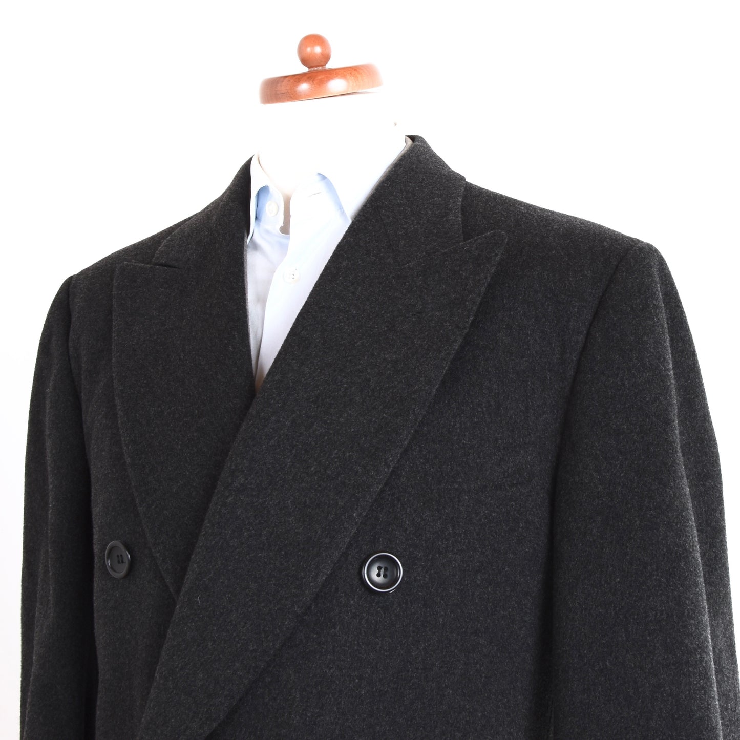 Canali Proposta Wool/Cashmere Double-Breasted Overcoat Size 50  - Charcoal