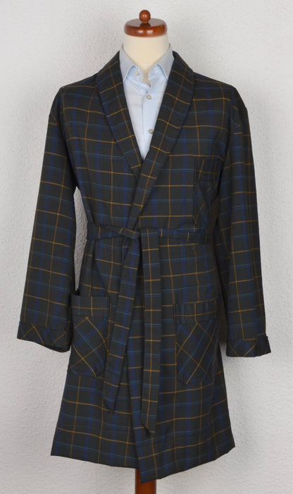 Vintage Robson Poly/Wool Robe Sie 48 - Windowpane