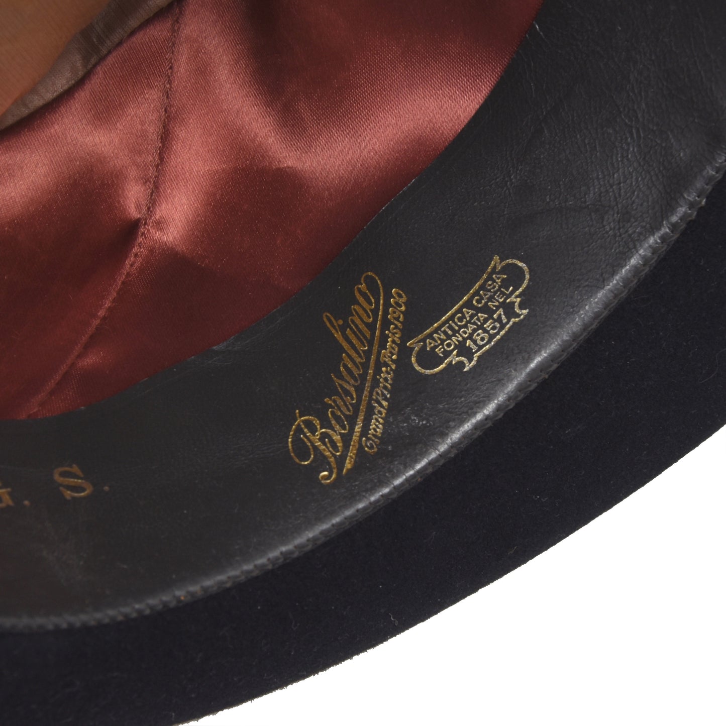 Vintage Borsalino Felt Hat 6cm Brim Size 56 - Buio