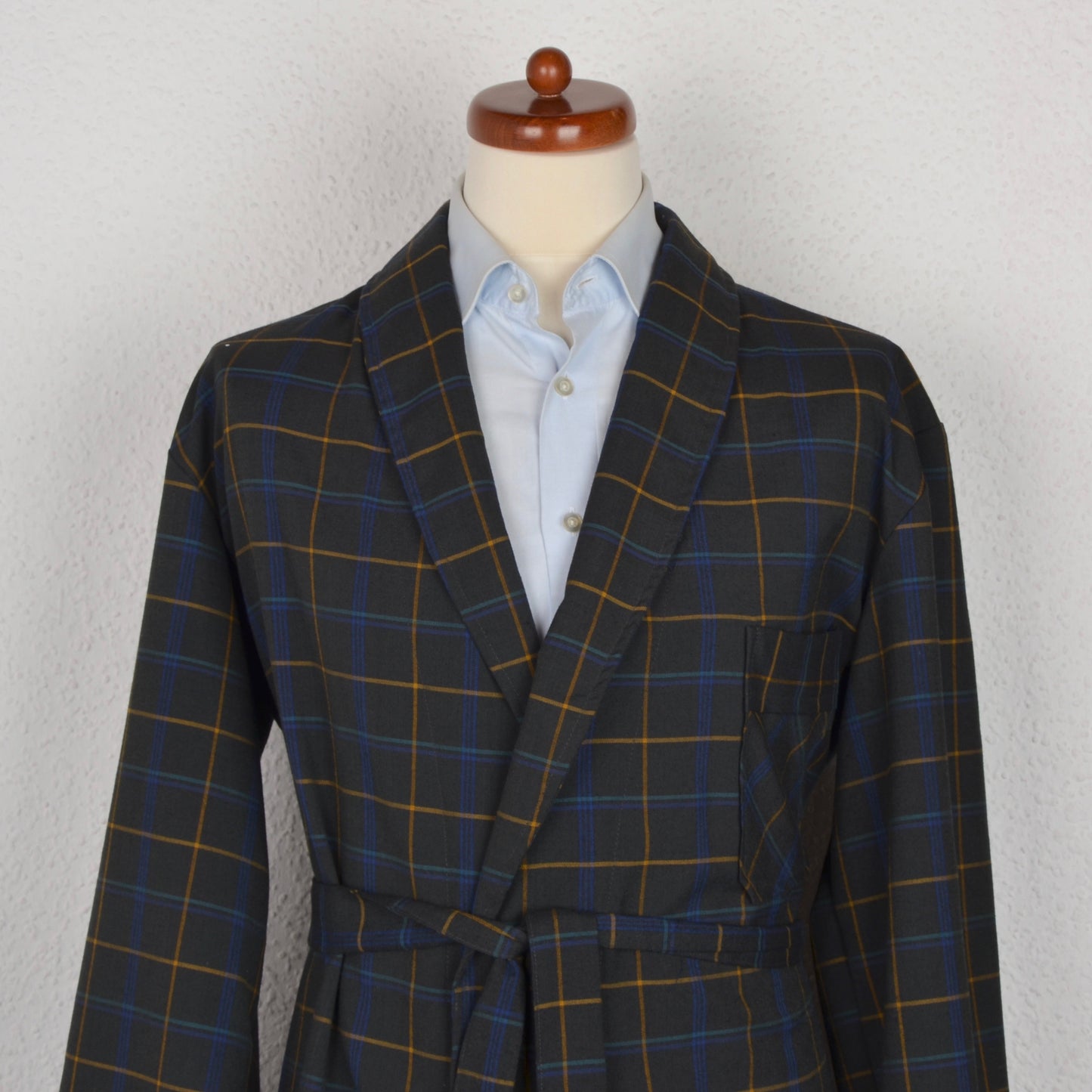 Vintage Robson Poly/Wool Robe Sie 48 - Windowpane