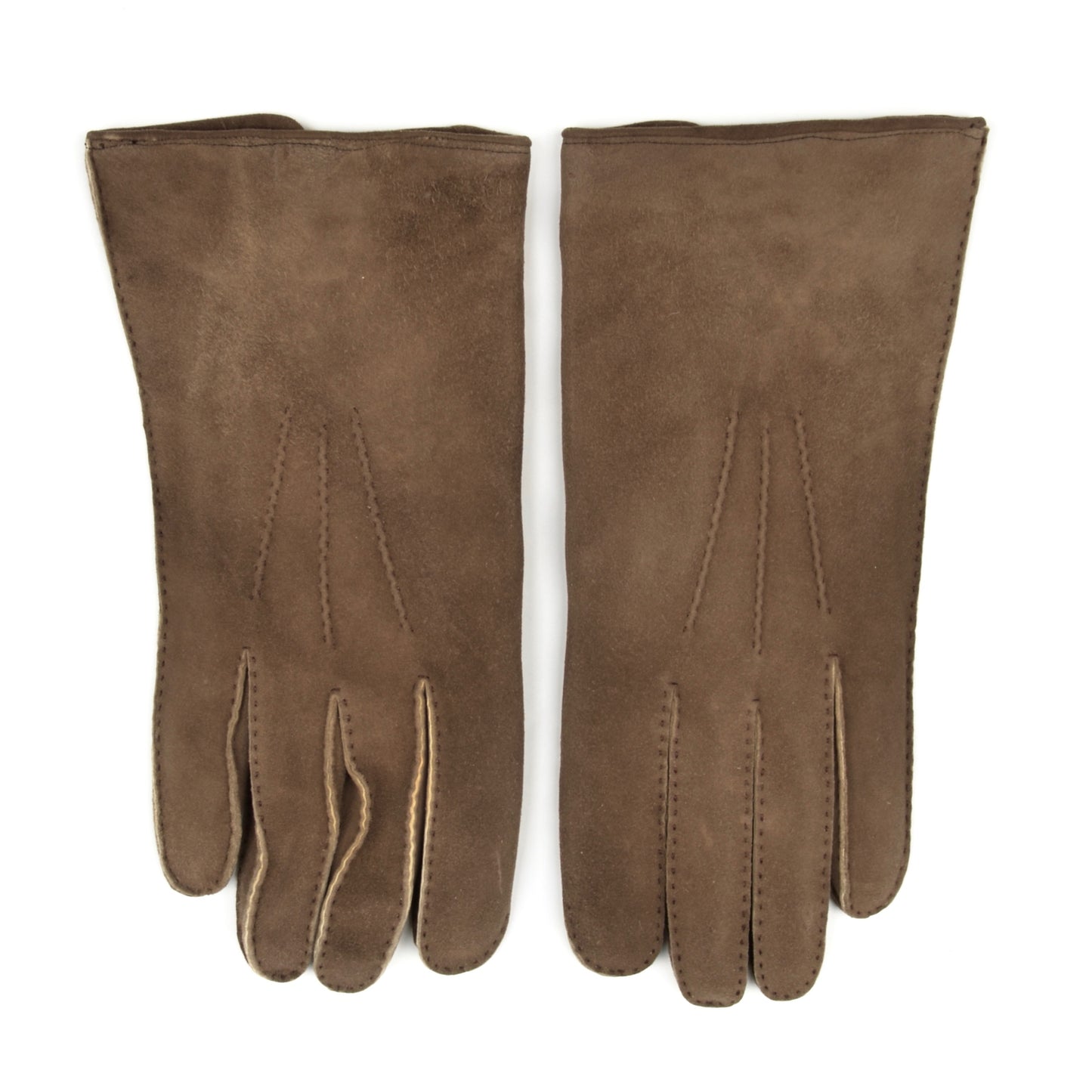 Wollgefütterte Lammleder-Wildleder-Handschuhe Größe M - Sand