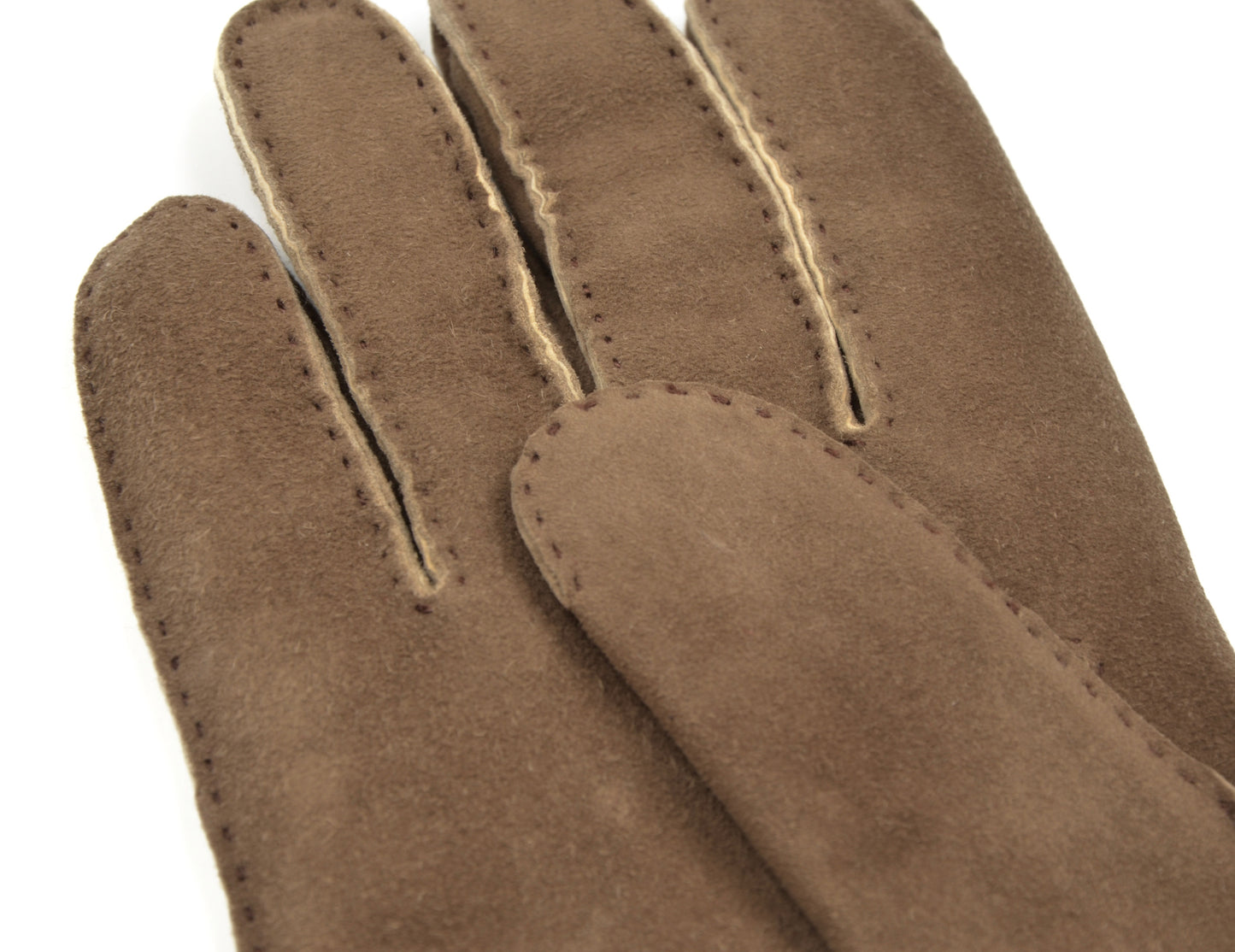 Wollgefütterte Lammleder-Wildleder-Handschuhe Größe M - Sand