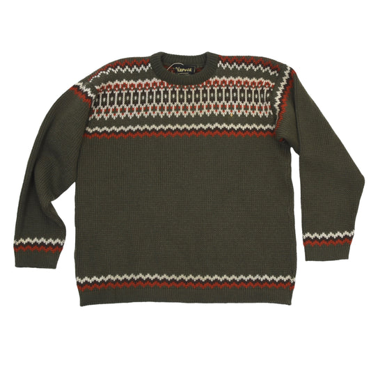 Navrik Norweger-Wollpullover Größe – Grün